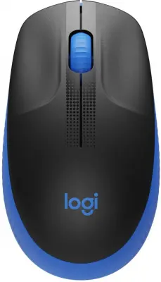 Мышь Logitech M191 черный/синий оптическая (1000dpi) беспроводная USB (2but)