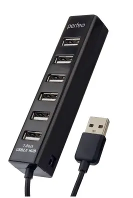 Perfeo USB-HUB 7 Port, (PF-H035 Black) чёрный [PF_C3227]