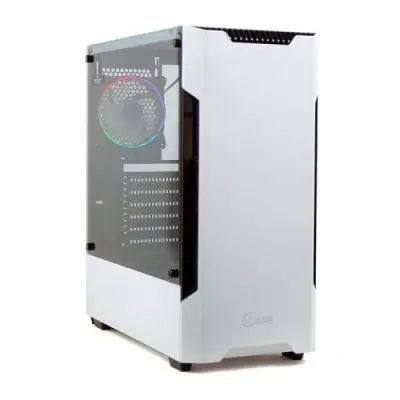 Powercase Корпус Alisio X3 White ARGB, Tempered Glass, 2х 120mm fan + 1x 120mm ARGB fan, ARGB Strip inside, белый, ATX  (CAXW-F2A1)