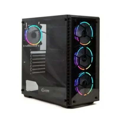 Powercase Корпус Attica G4 ARGB, Tempered Glass, 4х 120mm ARGB fan, fans controller & remote, черный, E-ATX  (CAGB-A4)