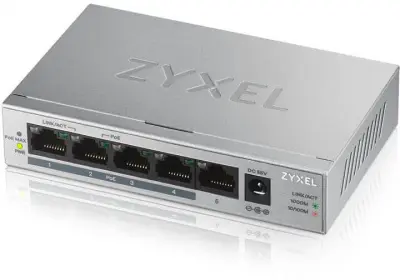 Коммутатор Zyxel GS1005HP-EU0101F (L2) 5x1Гбит/с 4PoE+ 60W неуправляемый