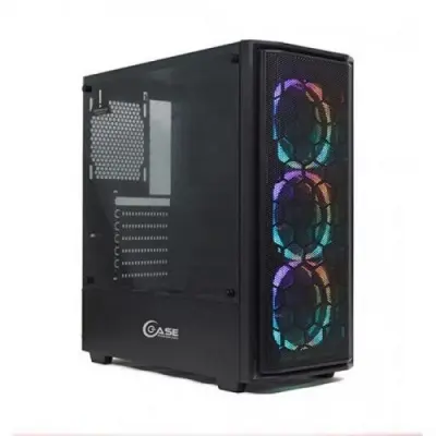 Powercase Корпус Alisio Mesh M3 Black ARGB, Tempered Glass, 3х 120mm ARGB fan, fans controller & remote, черный, ATX  (CASMB-A3)