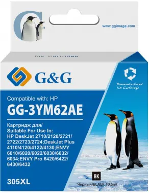 Картридж струйный G&G GG-3YM62AE 305XL черный (10.6мл) для HP DeskJet 2320/2710/2720/2300