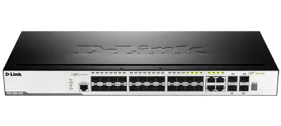 D-Link DGS-3000-28SC/A1A Управляемый L2 стекируемый коммутатор с 20 портами 100/1000Base-X SFP, 4 комбо-портами 100/1000Base-T/SFP и 4 портами 10GBase-X SFP+