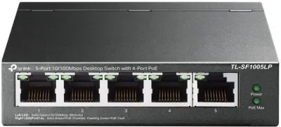 Коммутатор TP-Link TL-SF1005LP (L2) 5x100Мбит/с 4PoE 41W неуправляемый