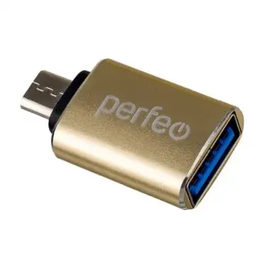 Perfeo adapter USB на micro USB c OTG, 3.0 (PF-VI-O012 Gold) золотой [PF_C3001]