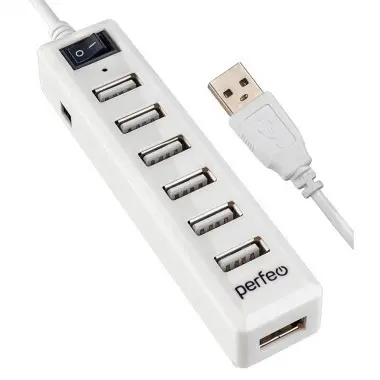 Perfeo USB-HUB 7 Port, (PF-H034 White) белый [PF_C3226]