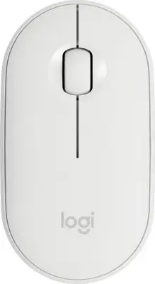 910-005716/910-005541 Мышь Logitech Pebble M350 белый оптическая (1000dpi) silent беспроводная BT USB для ноутбука (3but)