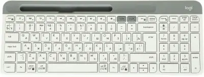 Клавиатура Logitech K580 белый/серебристый USB беспроводная BT/Radio slim Multimedia (920-010623)