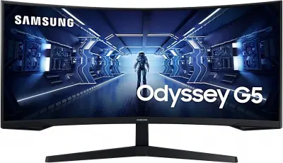 LCD Samsung 34" C34G55TWWI черный {VA 3440x1440 165Hz 1ms 21:9 250cd 178/178 HDMI DisplayPort}