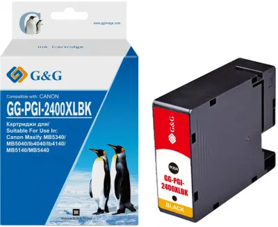 Картридж струйный G&G GG-PGI-2400XLBK PGI-2400XL BK черный (74.6мл) для Canon Maxify iB4040/iB4140/МВ5040/MB5140/МВ5340/MB5440