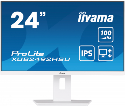 Монитор Iiyama 23.8" ProLite XUB2492HSU-W6 белый IPS LED 0.4ms 16:9 HDMI M/M матовая HAS Piv 250cd 178гр/178гр 1920x1080 100Hz DP FHD USB 4.9кг