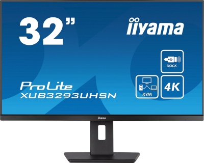 LCD IIYAMA 31.5" XUB3293UHSN-B5 {IPS 3840x2160 60Hz 4ms 350cd HDMI DisplayPort USB USB-C 2x3W HAS}