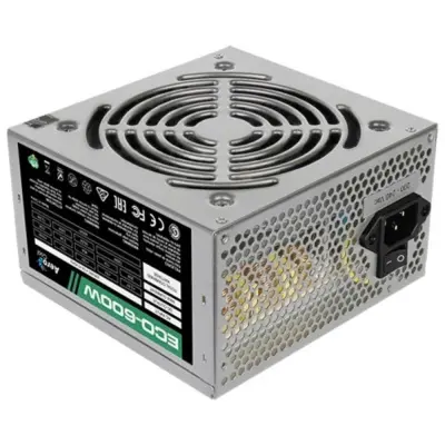 Aerocool 600W Retail ECO-600W ATX v2.3 Haswell, fan 12cm, 400mm cable, power cord, 20+4P, 12V 4+4P, 1x PCI-E 6+2P, 4x SATA, 3x PATA, 1x F(замена 11083242)