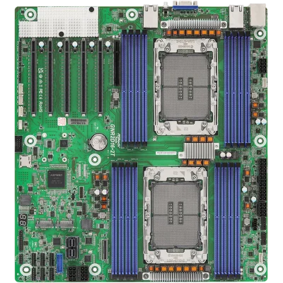 Материнская плата/ ASRock GNR2D16-2T, EEB like, 2x LGA 4710 Intel Xeon 6700P-series/ 6500P-series/ 6700E-series, 16x DDR5 RDIMM, MRDIMM, 5x PCIe5.0 / CXL2.0 x16, 1x PCIe5.0 / CXL2.0 x8, 1x MCIO (PCIe5.0 / CXL2.0 x8), 2x M.2 (PCIe5.0 x2), up to 8 SATA 6Gb/