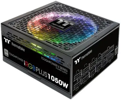 Блок питания Thermaltake ATX 1050W Toughpower iRGB Plus (DIGITAL) 80+ platinum (20+4pin) APFC 140mm fan color LED 12xSATA Cab Manag RTL