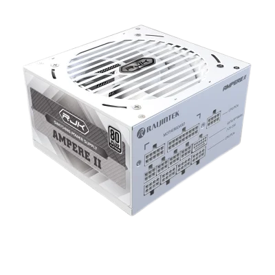 Блоки питания Power Supply Raijintek AMPERE II 1000, 1000W 80+ Platinum (ATX, 3.1, PCIe 5.1, Full-modular, 1x24(20+4)pin, 2x4+4-pin CPU, 3x6+2-pin PCIe, 1x12V(2x6), 10xSATA3, 5xMolex, Active, 120x120mm, 150x140x86mm, APFC, white)