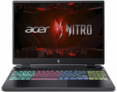 Ноутбук Acer Nitro 16 AN16-41-R89N Ryzen 9 7940H 32Gb SSD1Tb NVIDIA GeForce RTX4070 8Gb 16" IPS WQXGA (2560x1600) noOS black WiFi BT Cam (NH.QLJCD.002)