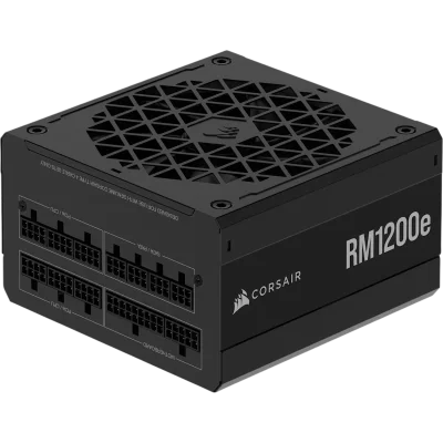 Блоки питания Power Supply Corsair RM1200e Low-Noise, Model RPS0189, 1200W 80+ Gold (ATX, 3.1, PCIe 5.1, Full modular, 1x24(20+4)pin, 1x12V-2x6, 1x16-pin PCIe, 2x4+4-pin CPU +12V (EPS), 4x4-pin Molex, 6x6+2-pin PCIe, 7xSATA3, Active, 140x140mm, 150x150x8