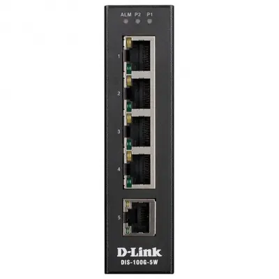 D-Link DIS-100G-5W/A1A Промышленный неуправляемый коммутатор с 5 портами 10/100/1000Base-T