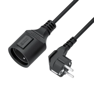 GCR PRO Удлинитель PROF черный, 3.0m, евровилка угловая Schuko - евророзетка, 3*1,5mm, медь