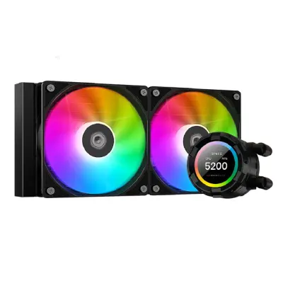 Система водяного охлаждения ID-Cooling SL240 XE ARGB Soc-AM5/AM4/1151/1200/2066/1700 черный 4-pin 14-30dB Al+Cu LCD 300W Ret