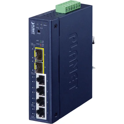 коммутатор/ PLANET IGS-4215-4T2S IP30 Industrial L2/L4 4-Port 10/100/1000T + 2-Port 100/1000X SFP Managed Switch (-40~75 degrees C, dual redundant power input on 9~48VDC/24VAC terminal block, supports ERPS Ring, CloudViewer app, MQTT and Cybersecurity fea