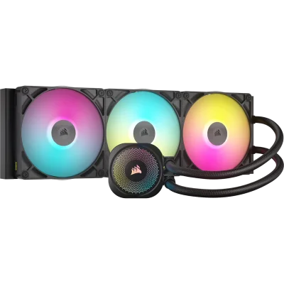 Система жидкостного охлаждения/ Water Cooling System Corsair iCUE LINK TITAN 420 RX RGB (420mm, Black, RGB/ Fans: 3x140mm, 94.7CFM, 36dBA, 1700RPM/ S: 1851, 1700, AM5, AM4)