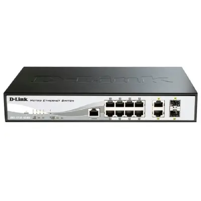 D-Link DGS-1210-10/ME/B2A Управляемый L2 коммутатор с 8 портами 10/100/1000Base-T и 2 портами 1000Base-X SFP