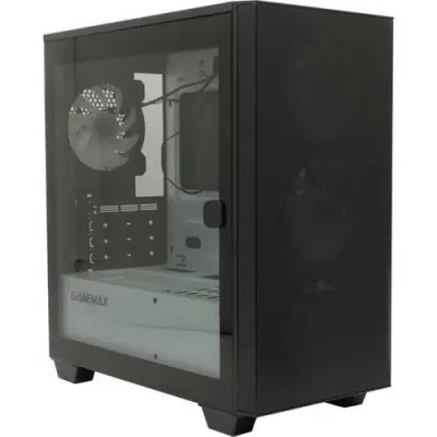 GameMax Корпус Mini Aero H607 (ATX,Черн.,USB3.0, Зак.стекло, 3*120мм. RGB, сет.фильтр, без БП)