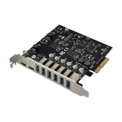 ORIENT AM-U3142PE-6A2C, Контроллер PCI-Ex4 v3.0, USB 3.2 Gen2, скорость до 10 Гбит/с, 8-port ext (6xType-A + 2xType-C), ASM3142+VL820-Q8 chipset, Self powered (33230)
