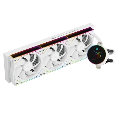 Система жидкостного охлаждения/ Water Cooling System Thermalright Frozen Magic 360 Digital V2 (360mm, LED temp., White, ARGB/ Fans: 3x120mm, 68.9CFM, 28.2dBA, 2000RPM/ Pump height 54.4mm, Rad thickness 27mm/ S: 1700, 1200, 1851, 115X, AM5, AM4)