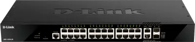 D-Link DGS-1520-28/A1A Управляемый L3 стекируемый коммутатор с 24 портами 10/100/1000Base-T, 2 портами 10GBase-T и 2 портами 10GBase-X SFP+