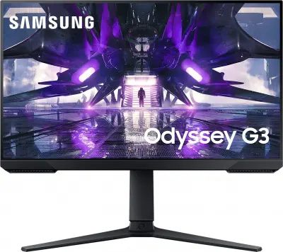 Монитор Samsung 24" Odyssey G3 LS24AG300NUXEN черный VA LED 1ms 16:9 HDMI матовая HAS Pivot 3000:1 250cd 178гр/178гр 1920x1080 DisplayPort FHD 4.1кг
