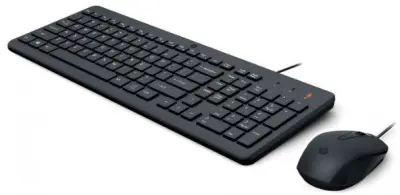 Клавиатура + мышь HP 150 wired клав:черный мышь:черный USB (240J7AA)