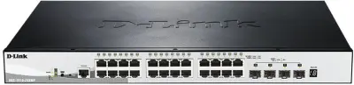D-Link DGS-1510-28XMP/A1A PROJ Управляемый L2+ стекируемый коммутатор с 24 портами 10/100/1000Base-T и 4 портами 10GBase-X SFP+ (24 порта PoE 802.3af/at, PoE-бюджет 370 Вт)