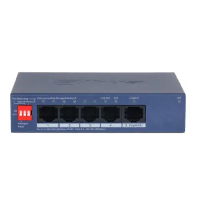 DAHUA DH-CS4005-4GT-36 4-портовый гигабитный PoE коммутатор с функцией облачного управления, 4xRJ45 1Gb, 1xRJ45 1Gb uplink, суммарно 40Вт