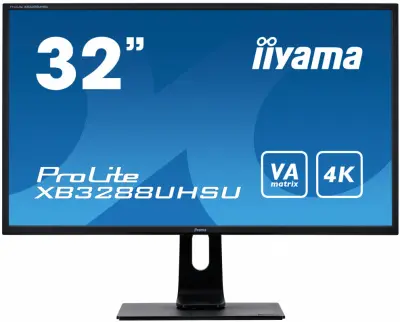 IIYAMA 31.5' XB3288UHSU-B1 {VA 3840x2160 300cd 178/178 3000:1 3ms DVI 2xHDMI DisplayPort USB-Hub Height Tilt Swivel Audio}
