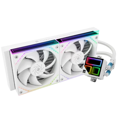 Водяное охлаждение для процессора/ Water Cooling System Thermalright Frozen Infinity 240 (240mm, White, ARGB/ Fans: 2x120mm, 68.9CFM, 28.2dBA, 2000RPM/ Pump height 60mm, Rad thickness 27mm/ S: 1700, 1200, 1851, 115X, AM5, AM4)
