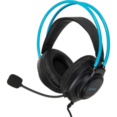 Наушники с микрофоном A4Tech Fstyler FH200U серый/синий 2м накладные USB оголовье (FH200U BLUE)
