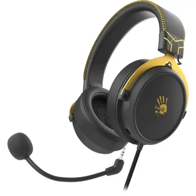 Наушники с микрофоном A4Tech Bloody M590i желтый/серый 1м мониторные USB оголовье (M590I SPORTS LIME)