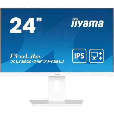 LCD IIYAMA 23.8" XUB2497HSU-W2 белый {IPS 1920x1080 100Hz 1ms 300cd 1300:1 8bit(6bit+FRC) HDMI DisplayPort 2xUSB2.0 2x2W HAS Pivot VESA}
