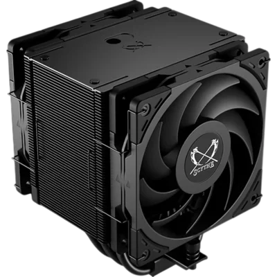 Кулер для процессора/ CPU Cooler Scythe Mugen 6 Dual Fan Black Edition (300W, 4-pin PWM, 154mm, Al/Cu, 6x6mm, 2x120mm, 60.29CFM, 26.88dBA, 2000RPM, S: 1851/1700/1200/115X/2011/2066, AM5/AM4, black)