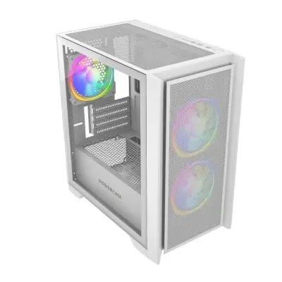 Powercase Alisio Micro Z3W ARGB, Tempered Glass, 3x 120mm ARGB fan, белый, mATX  (CAMZW-A3)