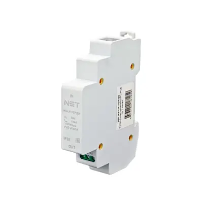 Устройство грозозащиты линий Ethernet + PoE/ Устройство грозозащиты линий Ethernet + PoE на 1 канал (УЗИП). Класс II. Защищает PoE оборудование, подключенное к линиям Ethernet от наведенного напряжения высоких энергий. Скорость передачи данных: 10/100/100