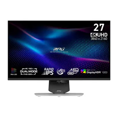 MSI MAG 27" 274URDFW E16M белый {IPS Mini-LED 3840x2160/1920x1080 160Hz/320Hz 0.5ms 400cd 2xHDMI DisplayPort USB-C(98W) HAS Pivot  Extrenal Vesa}[9S6-3CF09H-030]