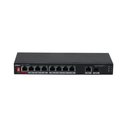 Коммутатор Dahua DH-PFS3110-8ET1GT1GF-96 (L2) 8x100Мбит/с 1x1Гбит/с 8PoE 96W неуправляемый