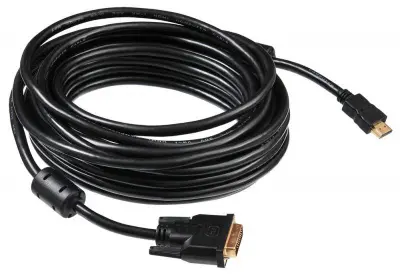 Кабель Buro HDMI (m) DVI-D (m) 10м (HDMI-19M-DVI-D-10M) феррит.кольца черный