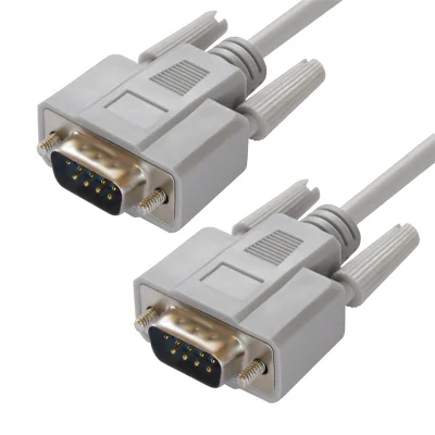 GCR PRO Кабель Premium 5.0m серый RS-232 DB9 M/DB9 M, 30AWG, экран