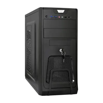 Exegate EX283214RUS Корпус Miditower ExeGate CP-603UB Black, ATX, , 2*USB+2*USB3.0, Audio, замок блокировки кнопки питания